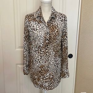 Dalia Collection animal print blouse. EUC.